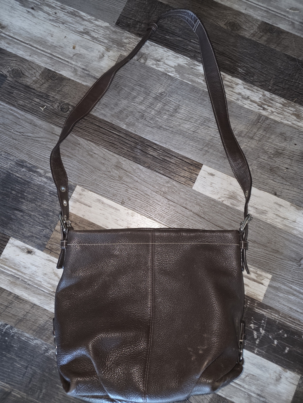 Coach Brown Pebbled Leather Shoulder Bag